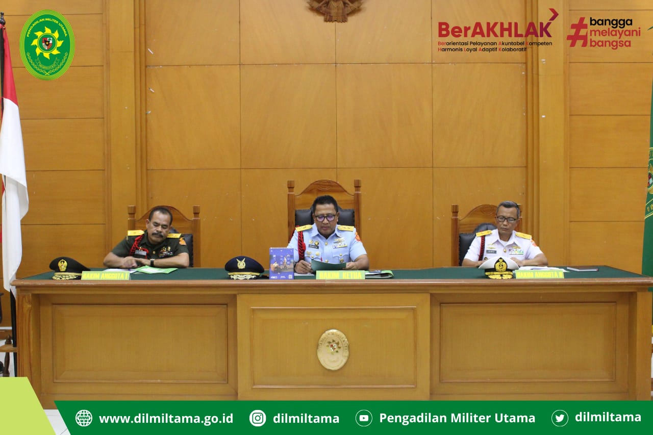 Sidang Perbedaan Pendapat yang dipimpin oleh Marsda TNI Haryo Kusworo, S.H., M.Hum. sebagai Hakim Ketua